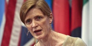 File-This Feb. 28, 2014, file photo shows Samantha Power, U.S. Ambassador to the U.N., speaking during a news conference after a private U.N. Security Council meeting. Power is going to visit all three of the West African countries hit hardest by the Ebola outbreak. A statement released late Saturday, Oct. 25, 2014, by the U.S. mission to the U.N. says Samantha Power will visit Liberia, Sierra Leone and Guinea "to draw attention to the need for increased support for the international response." (AP Photo/Bebeto Matthews, File)