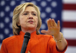 Democratic presidential candidate Hillary Rodham Clinton speaks at a town hall meeting Tuesday, Aug. 18, 2015, in North Las Vegas, Nev. The stop was the first of three in the Las Vegas area on Tuesday. (AP Photo/John Locher)